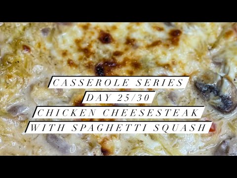 Chicken Cheesesteak Casserole with Spaghetti Squash