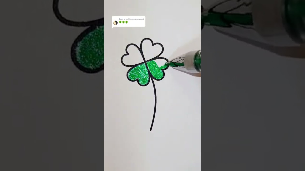 Coloring in a clover #coloring #fourleafclover #shorts