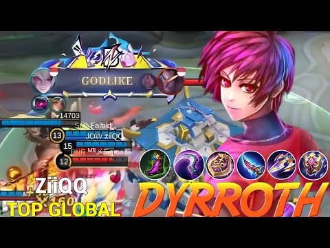 Godlike Dyrroth HyperCarry Gameplay - Top Global Dyrroth by★ziiQQ - Mobile Legends