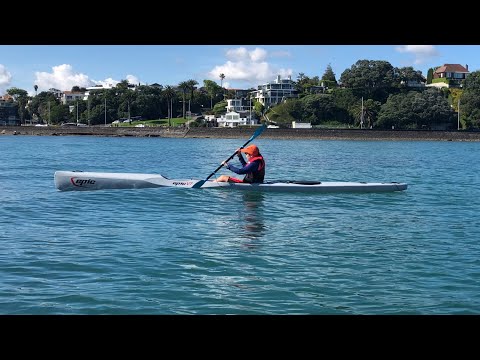 Alexandra (11) paddling the V7 Epic surfski