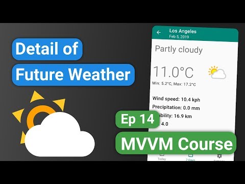 Android Kotlin: Forecast App 14 - Detail of Future Weather - MVVM Tutorial Course