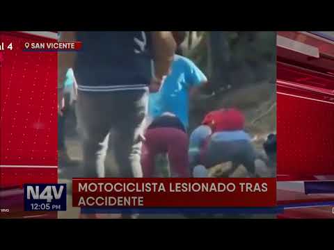 Motociclista lesionado tras chocar con un bus en San Vicente. N4V