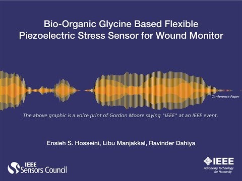 Bio-Organic Glycine Based Flexible Piezoelectric Stress Sensor for Wound Monitor