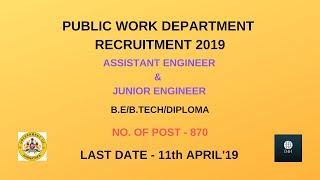 PWD Junior Engineer Recruitment 2019