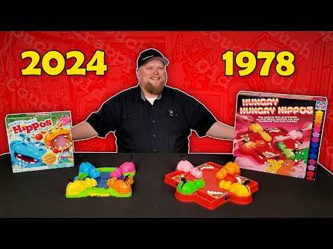 Hungry Hungry Hippos Retro Board Game Review - Hasbro 1978 vs. 2024