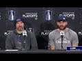 Alex Ovechkin and Tom Wilson talk after Game 5 vs. Montreal