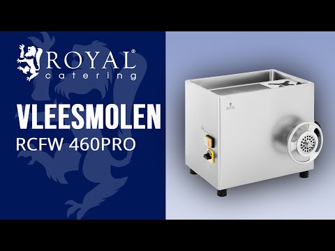 Video - vleesmolen - met omkeerfunctie - 550 W - roestvrij staal - 420 - 460 kg/u - Royal Catering