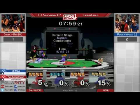 CFL Smackdown 107 Melee - Colbol + Ridz vs Pengie + Apollo - Doubles Grand Finals