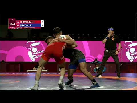 1/8 FS - 61 kg: E. ORMANOGLU (TUR) v. S. PIRODDU (ITA)