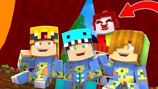 PIJAMADA EN LA CASA DEL PAYASO ASESINO *sale mal* 😱 MINECRAFT BEBE MILO