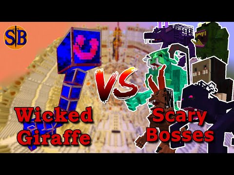 Wicked giraffe vs Scary Bosses | Minecraft Mob Battle