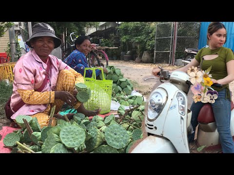 Cambodian Market Scene Compilation For Local People  - Various Kinds Of Cheap Fishes For Sales In Lo