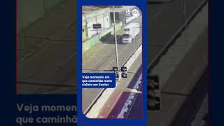 Vídeo mostra momento em que caminhão mata ciclista em Santos