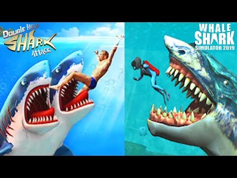 Double Head Shark Attack - Multiplayer VS Whale Shark Attack Simulator 2019  - All Sharks Unlocked