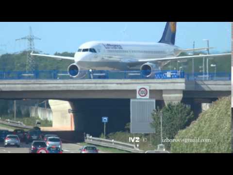 Airplane over autobahn