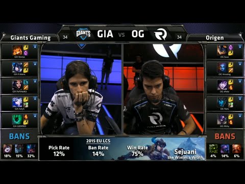 GIA vs OG Game 1 Highlights (EU LCS Summer 2015)