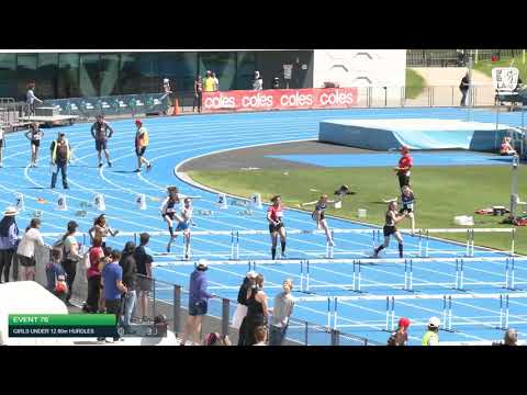 Girls Under 12 80m Hurdles H1 - 2020 State Combined Events Championships // LAVicTV