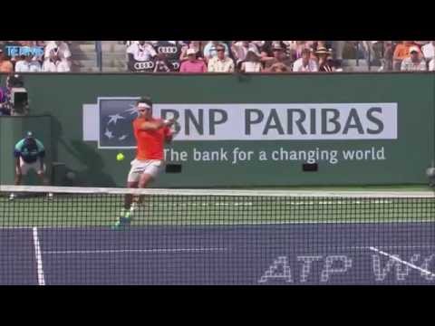 2015 BNP Paribas Open Final - Roger Federer Hot Shot v Novak Djokovic