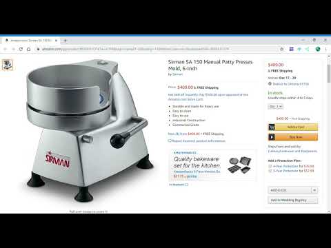 Sirman SA 150 Manual Patty Presses Mold, 6-Inch