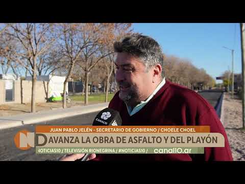 Avanza la obra de asfalto y del playón en Choele Choel