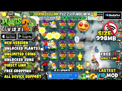 🚀 PLANTS VS ZOMBIES 2 MOD APK VERSION 12 2 1   Unlimited Money Gems 💎 & Sun Unlock All Plants 🔥.