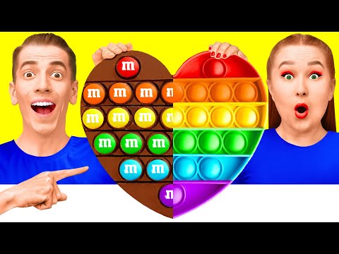 Gummi Pop It vs Schokoladen Pop It vs Echtes Pop It Challenge | Lustige Situationen