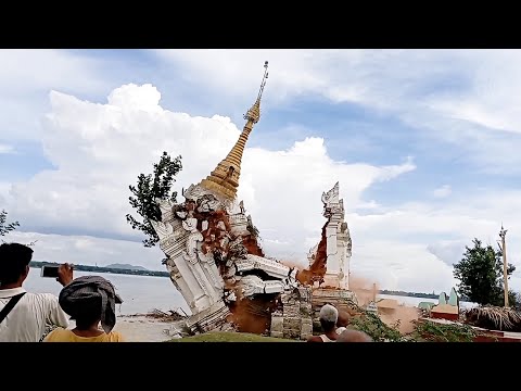 A rápida erosão das margens do rio causa estragos ao longo do rio Ayeyarwady, em Mianmar | Rádio Free Asia (RFA)