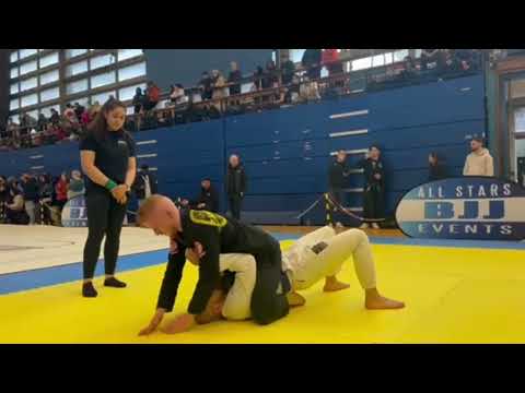 BJJ Light Featherweight match. DLR Sweep - Mount - Ezekeil Choke at All Stars Europeans 2023