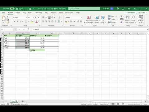 How to add and subtract time in Excel