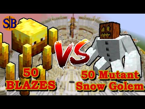 50 Blazes VS 50 Mutant Snow Golems | Minecraft Mobs Battle | Mutant beasts vs vanilla