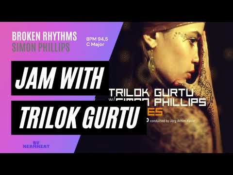 Jam with Trilok Gurtu "Broken Rhythms" BPM 94.5 C Major guitar practice music backing track #jamwith