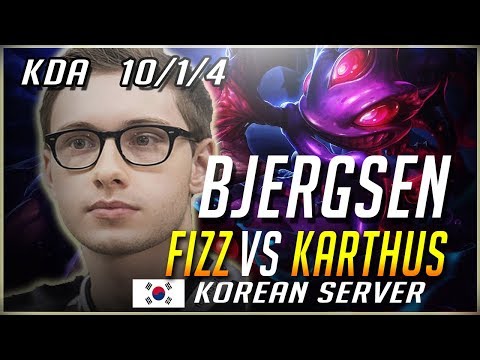 Bjergsen Korean Solo Q | Fizz vs Karthus (S7 Patch 7.18) [W/ Runes And Masteries]