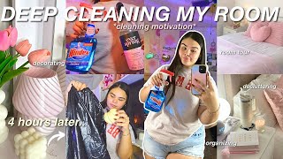 DEEP CLEANING MY MESSY ROOM 🧼 decluttering, organization, decorating, satisfying & motivation