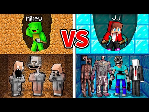 Mikey vs JJ Mine Battle in Minecraft (Maizen)