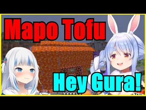 Pekora Made Mapo Tofu Trap For Gura【Minecraft】【Hololive |  Eng Sub】
