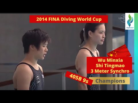 2014 Wu Minxia & Shi Tingmao Team China - 405b dive - 9s - 3 meter springboard - World Diving Cup