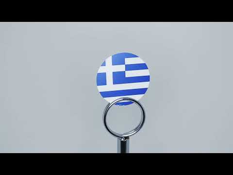 RL195 Greek Flag Print Sequin Material