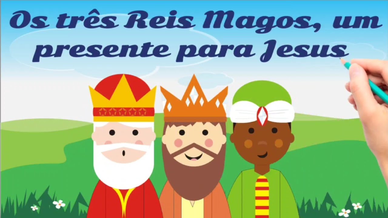 Os três Reis Magos, um presente para Jesus! Desenho Bíblico Católico