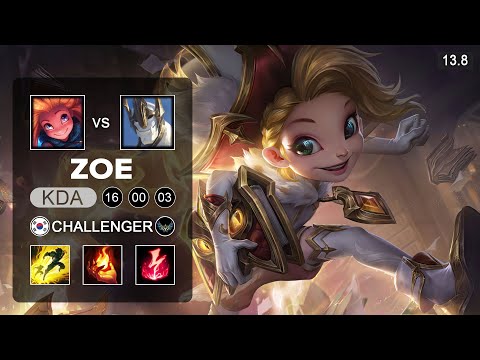 Zoe vs Galio Mid - KR Challenger - Patch 13.8 Season 13