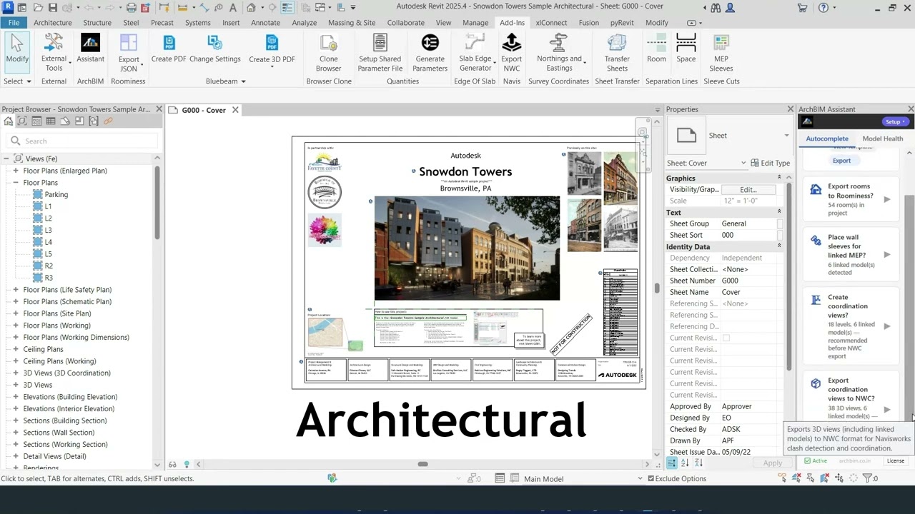 ArchBIM Assistant demo — Part 1: Contextual Suggestions