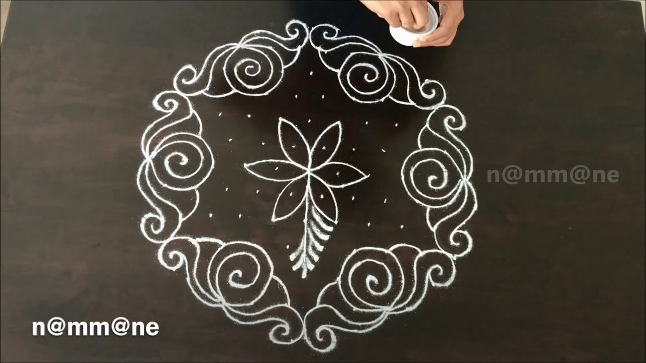 beautiful rangoli design with dots by nammane