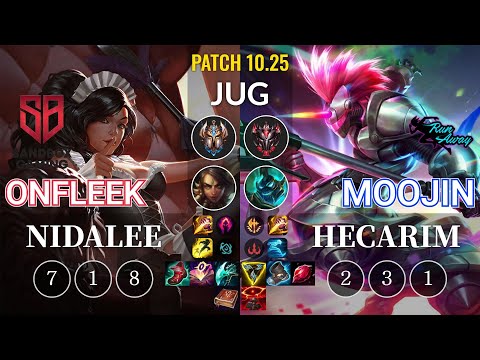 SB OnFleek Nidalee vs RNW Moojin Hecarim Jungle - KR Patch 10.25