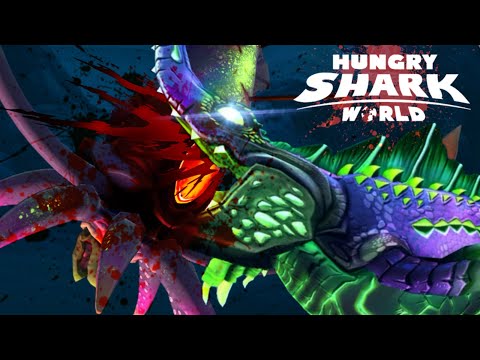 Mr Snappy ( Draco skin ) vs Colossal squid boss | Hungry Shark World