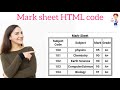 Mark sheet HTML code YT 47 Easy Learning Genius