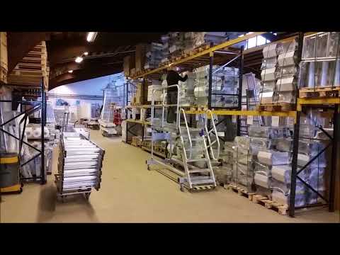 Zarges Plattformtreppe 60° mit Ergo-Stop, 800mm Stufenbreite 13 Stufen-youtube_img