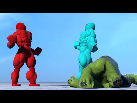 Super Powerful NPC Team vs Hulk and Coloured AI Team- Active Ragdoll Physics