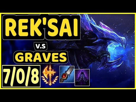 CUZZ (REK'SAI) vs GRAVES - 7/0/8 KDA JUNGLE CHALLENGER GAMEPLAY - KR