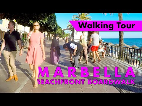 Marbella boardwalk tour - October 2021 - Plaza del Mar to Mahiki beach virtual sightseeing tour