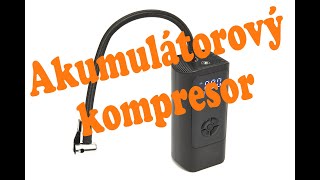 Digitální akumulátorový minikompresor, bezdrátový - AKU, pro dofukování pneumatik, 12 V, 10 bar