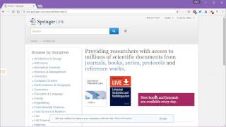 Research Methods : Finding Articles in SpringerLink